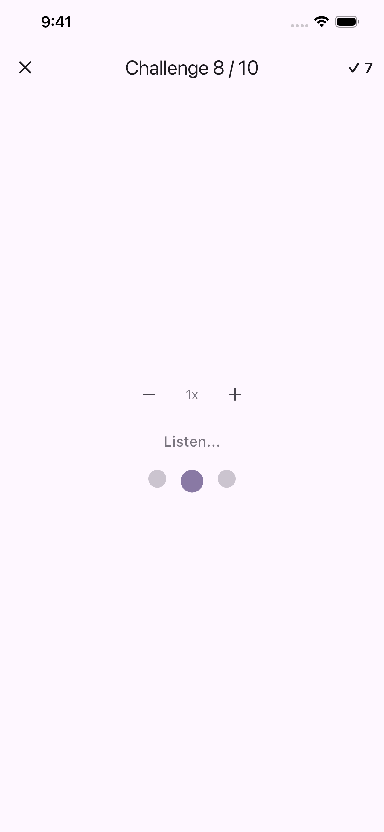 Notes practice session — listening to a sequence of notes